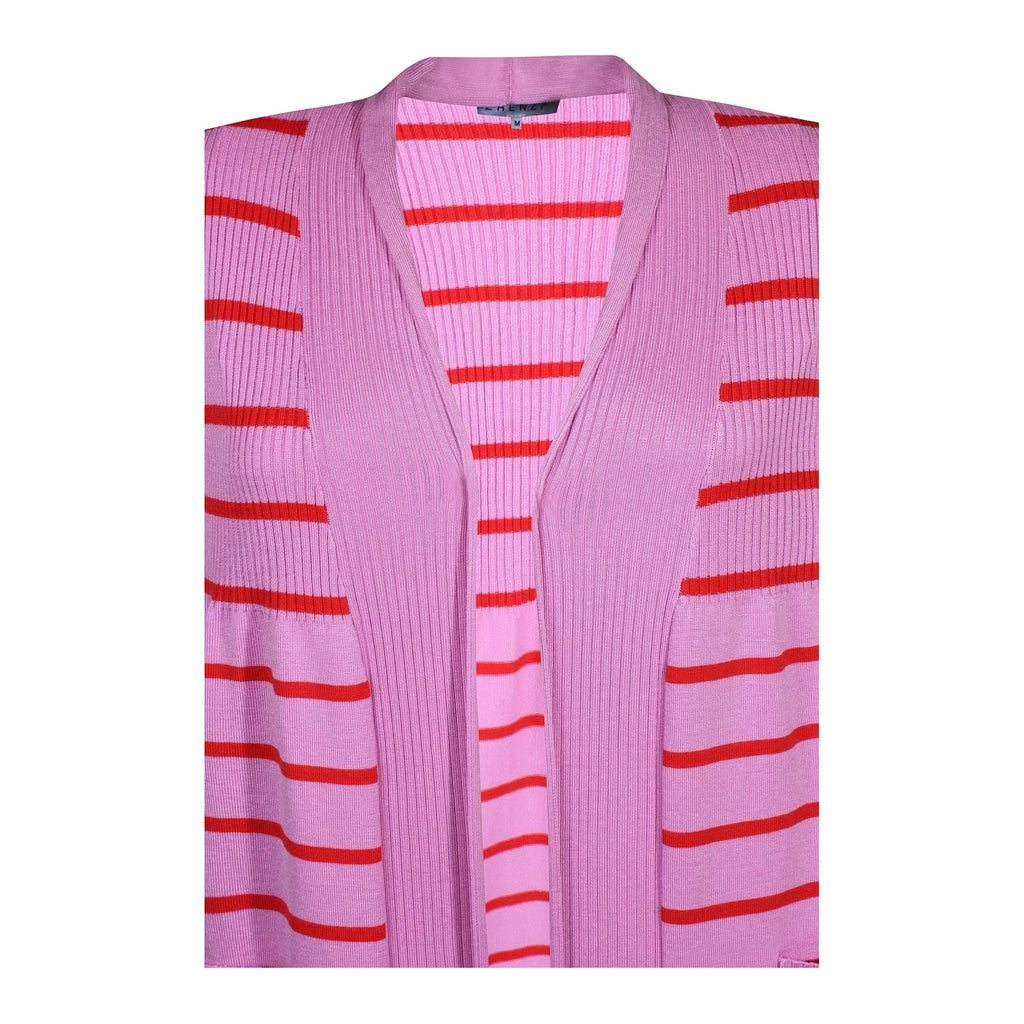 Cardigan stripes red/pink - Evolve Fashion