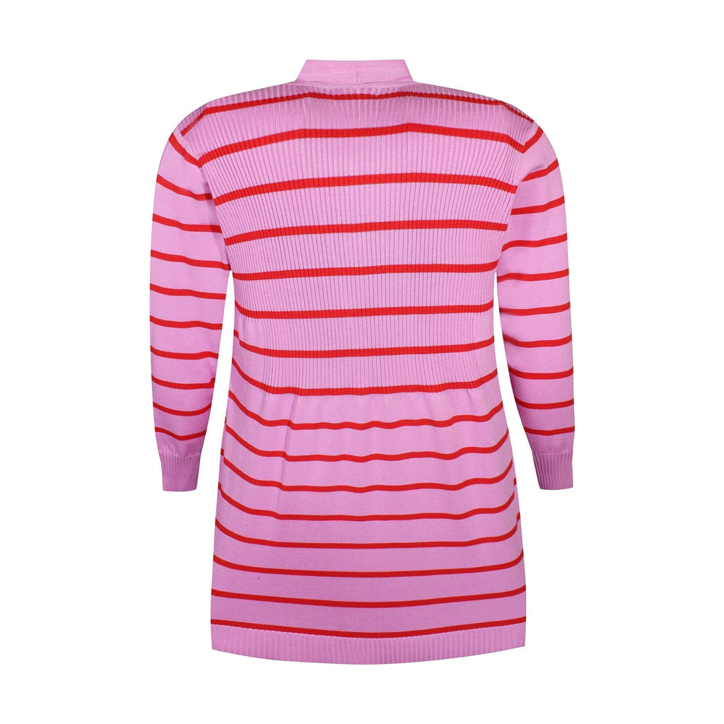 Cardigan stripes red/pink - Evolve Fashion