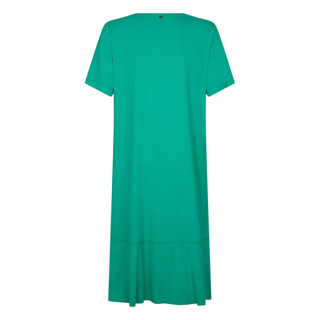 Dress jersey Vneck emerald - Evolve Fashion