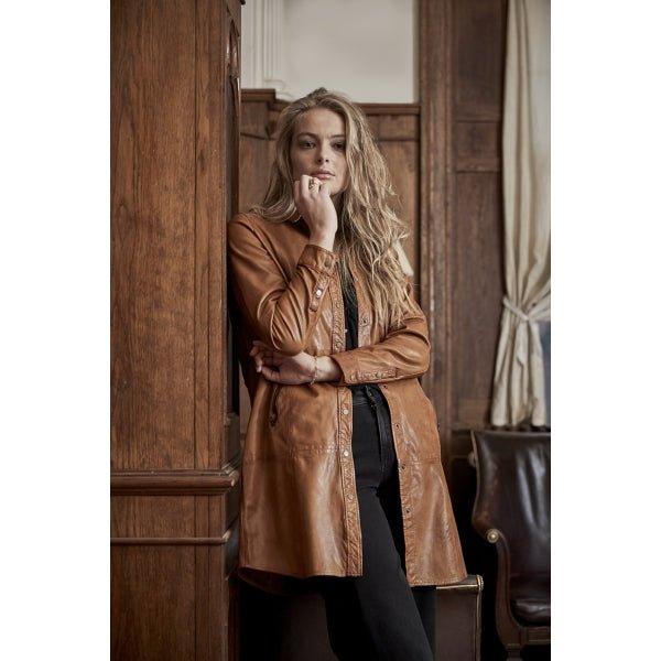 Hemdjurk Leather MILA Caramel - Evolve Fashion