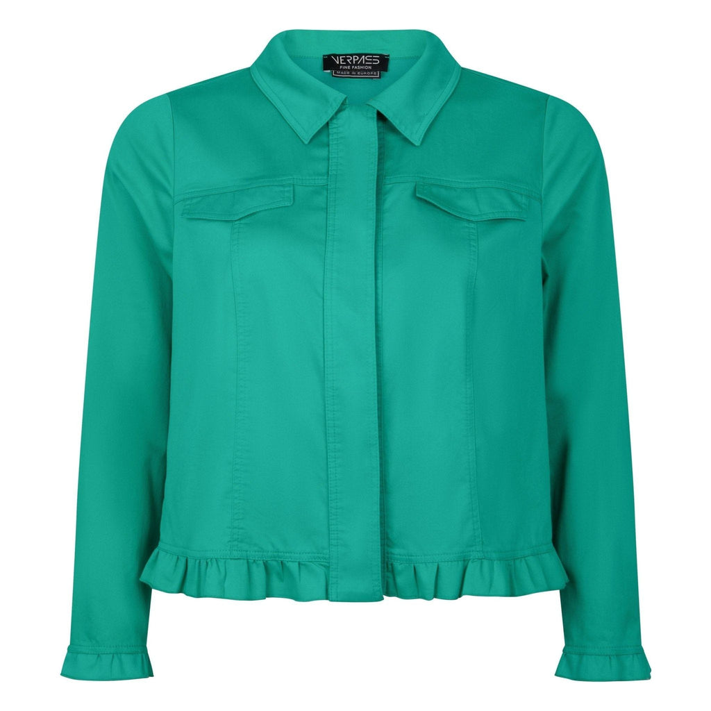 Jacket cotton stretch emerald - Evolve Fashion