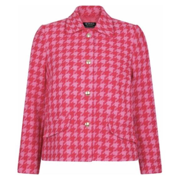 Jacket dogtooth pink - Evolve Fashion