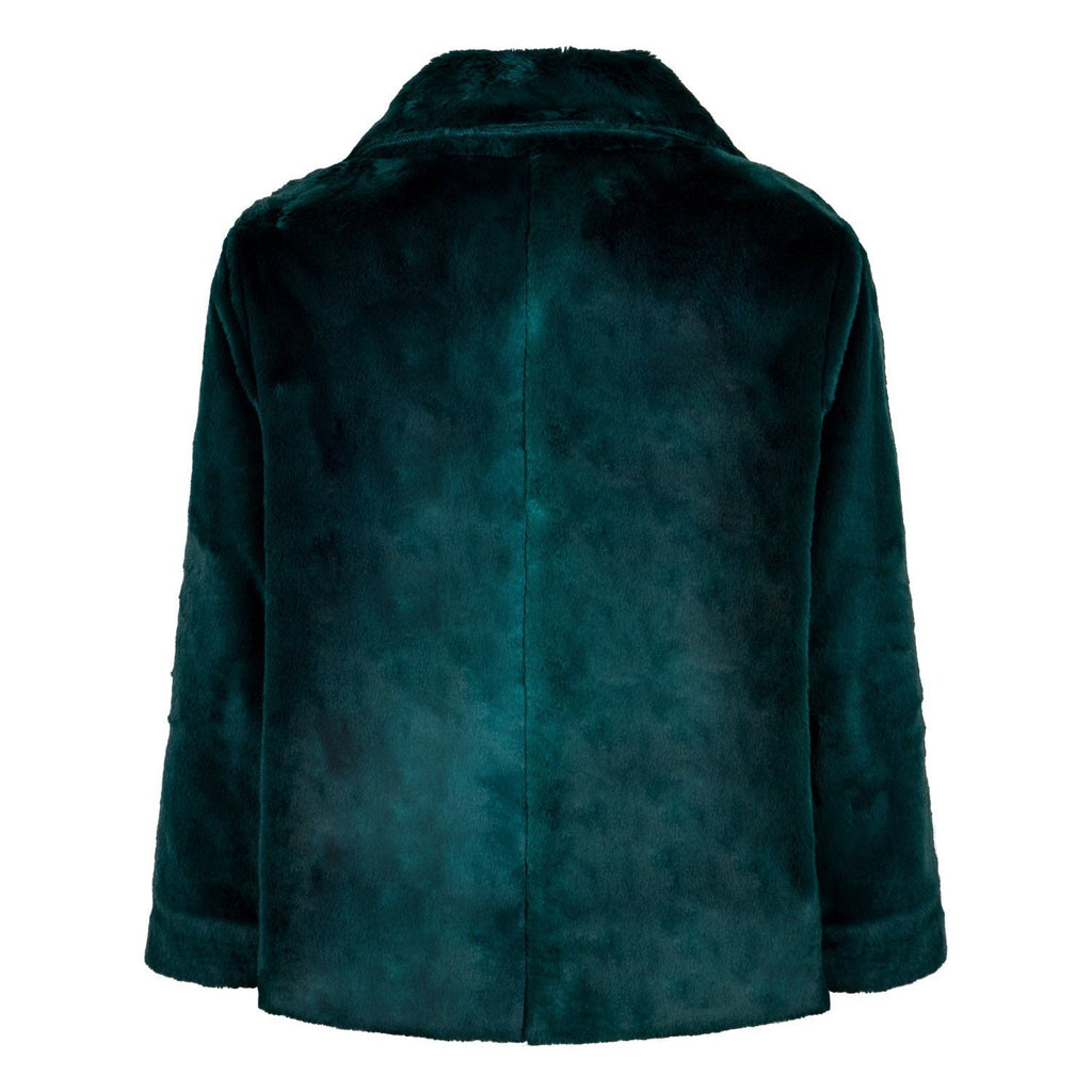 Jas kort fake fur emerald - Evolve Fashion