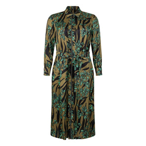Jurk viscose emerald print - Evolve Fashion
