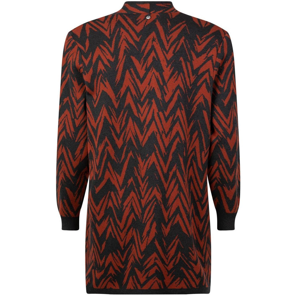 Knit Cardi zigzag cognac - Evolve Fashion