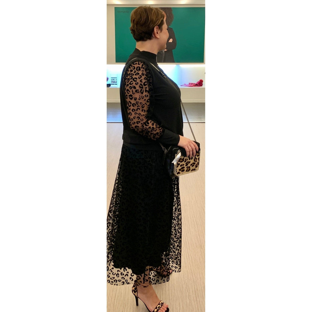 Rok midi leo mesh zwart - Evolve Fashion