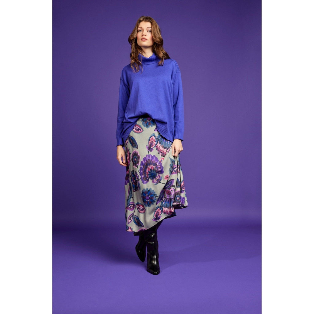 Rok viscose print violet - Evolve Fashion