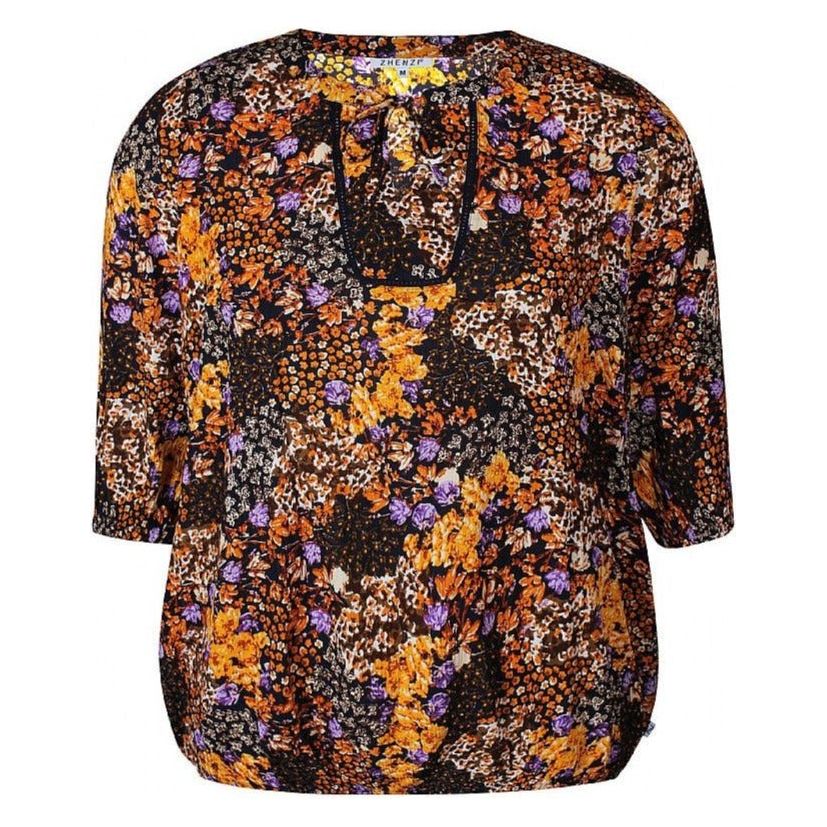 Shirt bloemprint orange mix - Evolve Fashion