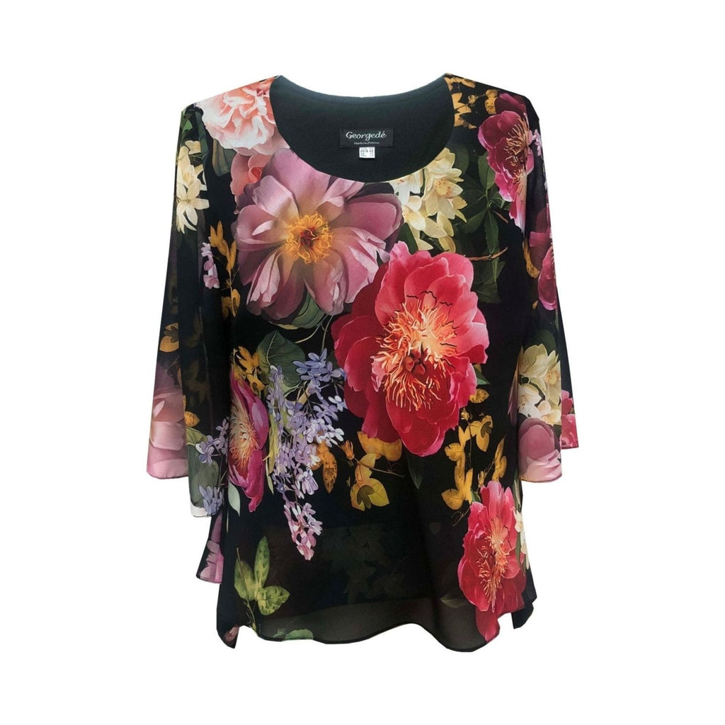 Shirt DUBLIN chiffon print Poppy - Evolve Fashion