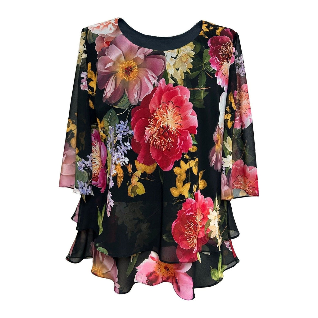 Shirt DUBLIN chiffon print Poppy - Evolve Fashion