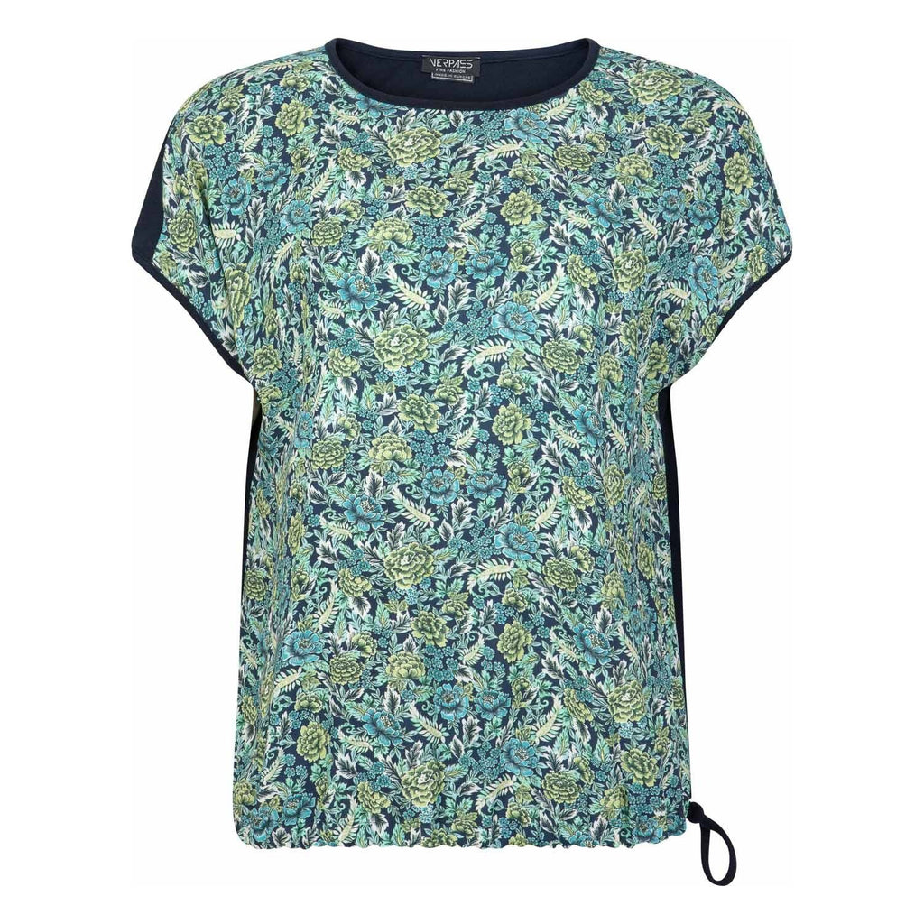 Shirt flowerprint iceblue/marine - Evolve Fashion