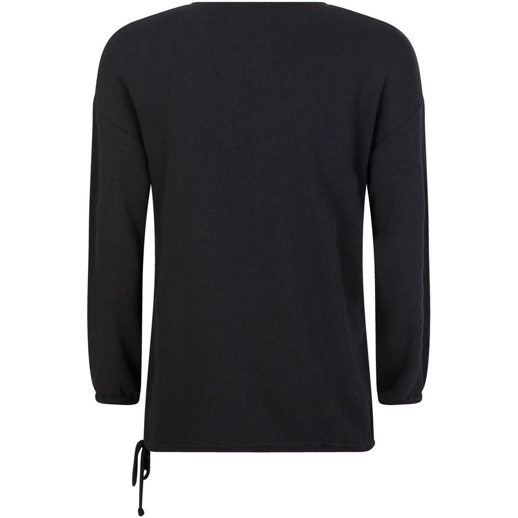 Shirt frontprint velours zwart - Evolve Fashion