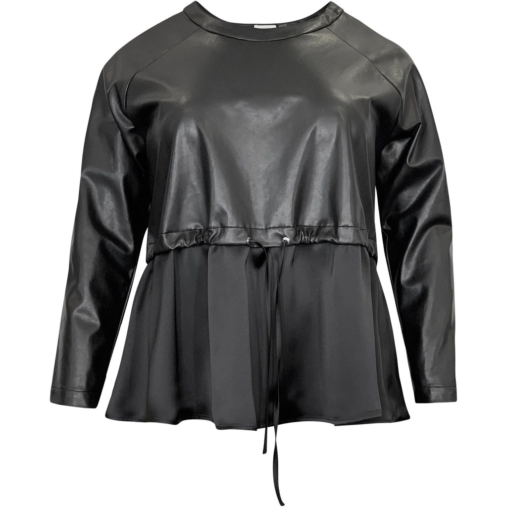 Shirt imi peplum TOSCA black - Evolve Fashion