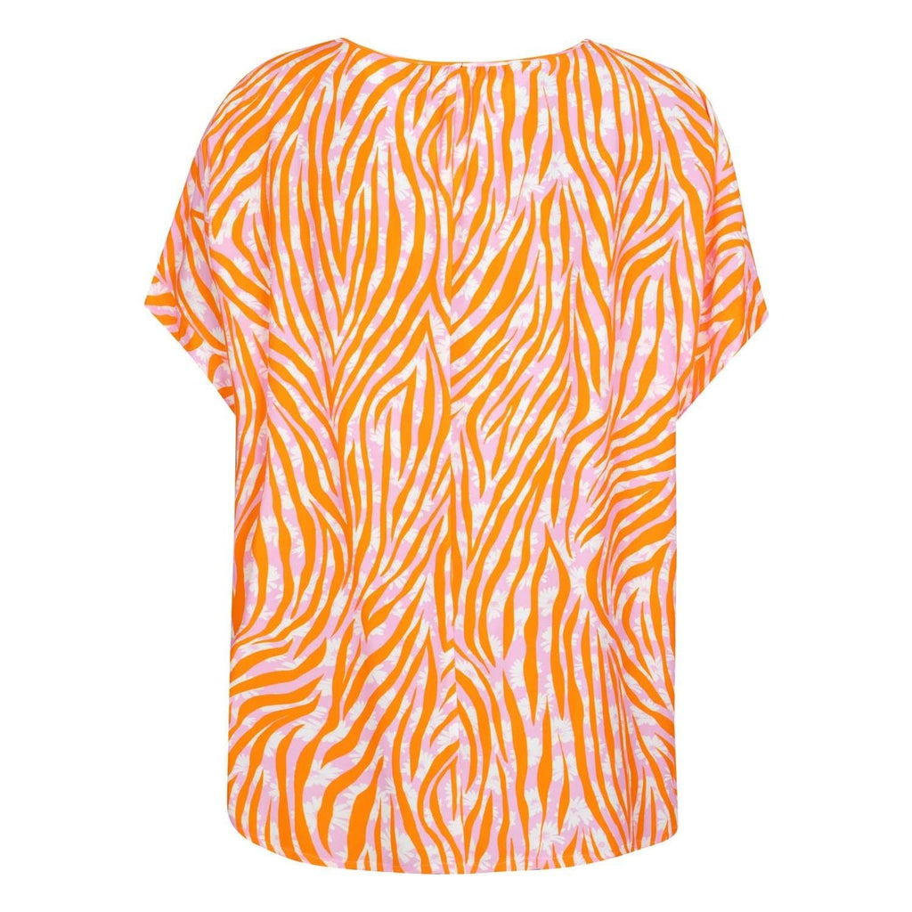 Shirt loose fit print lila/oranje - Evolve Fashion