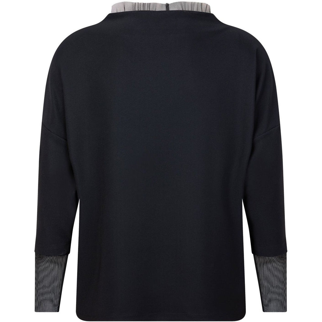Shirt mix mesh zwart - Evolve Fashion