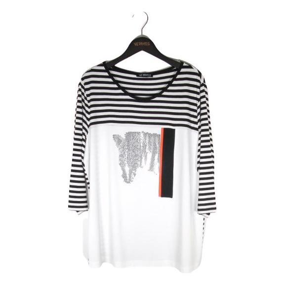 Shirt strepen zebra opdruk - Evolve Fashion