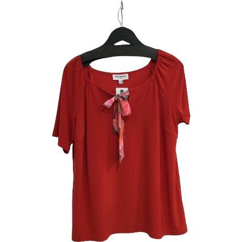 Shirt strik bloemen rood - Evolve Fashion