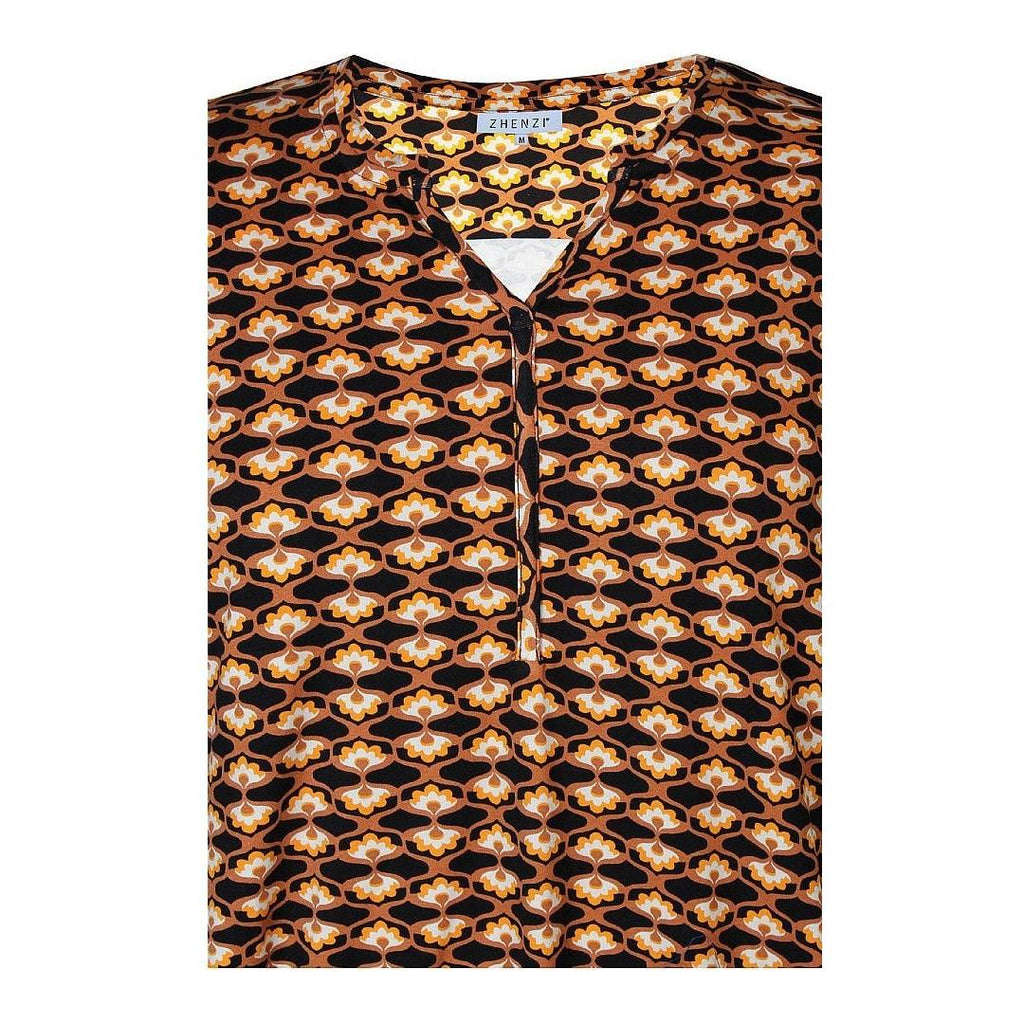 Shirt SYLVA print br/orange - Evolve Fashion