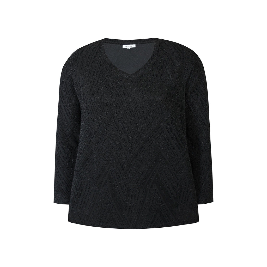 Shirt V festive ASPEN zwart - Evolve Fashion