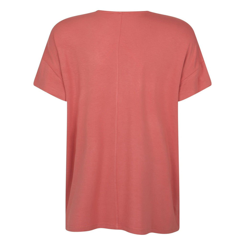 Shirt V uni koraal - Evolve Fashion