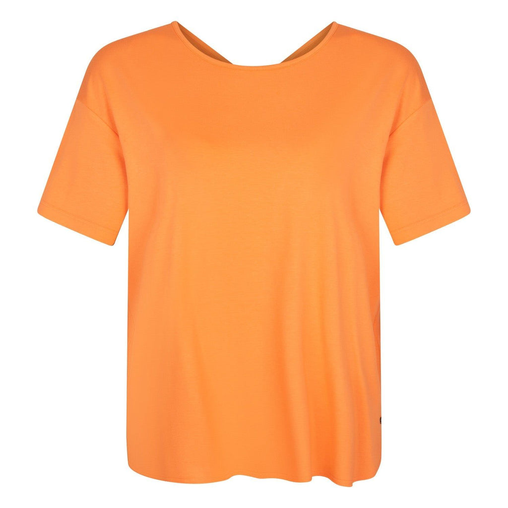 T-shirt rugdetail oranje - Evolve Fashion