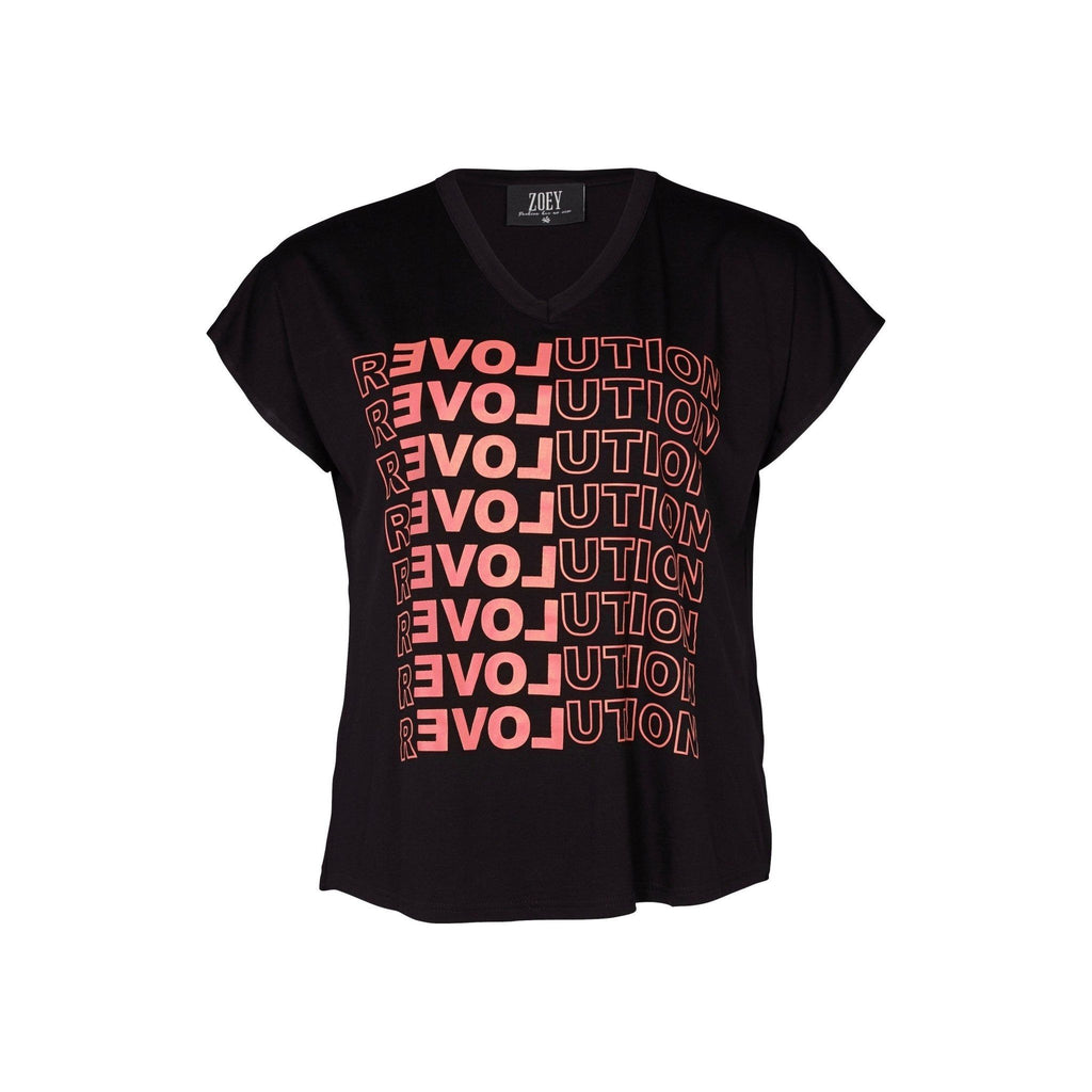 T-shirt SALLY Love black - Evolve Fashion
