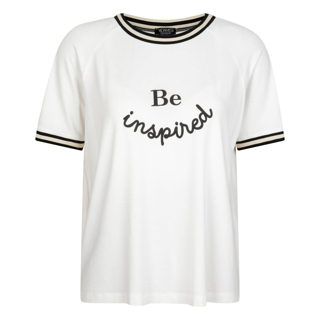 T-shirt slogan ecru - Evolve Fashion