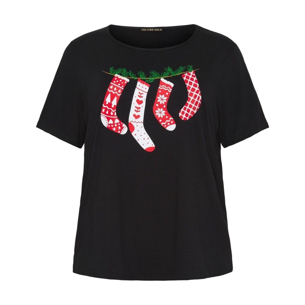 T-shirt SS w Christmas socks - Evolve Fashion