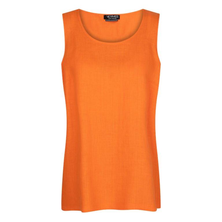 Top linnen oranje - Evolve Fashion