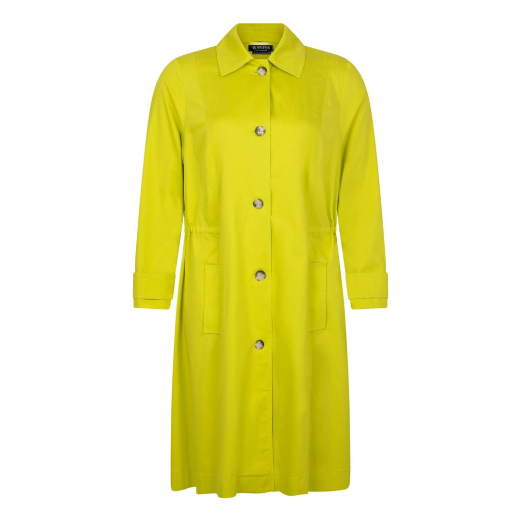 Trench Coat cotton stretch lime - Evolve Fashion
