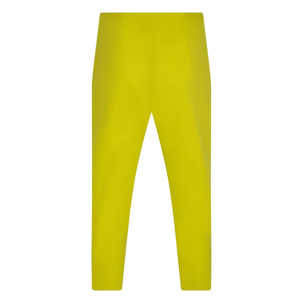 Trousers 9/10 cotton stretch zipper Lime - Evolve Fashion
