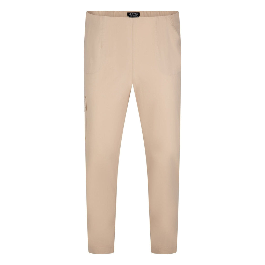 Trousers cargostyle cotton stretch Sand - Evolve Fashion