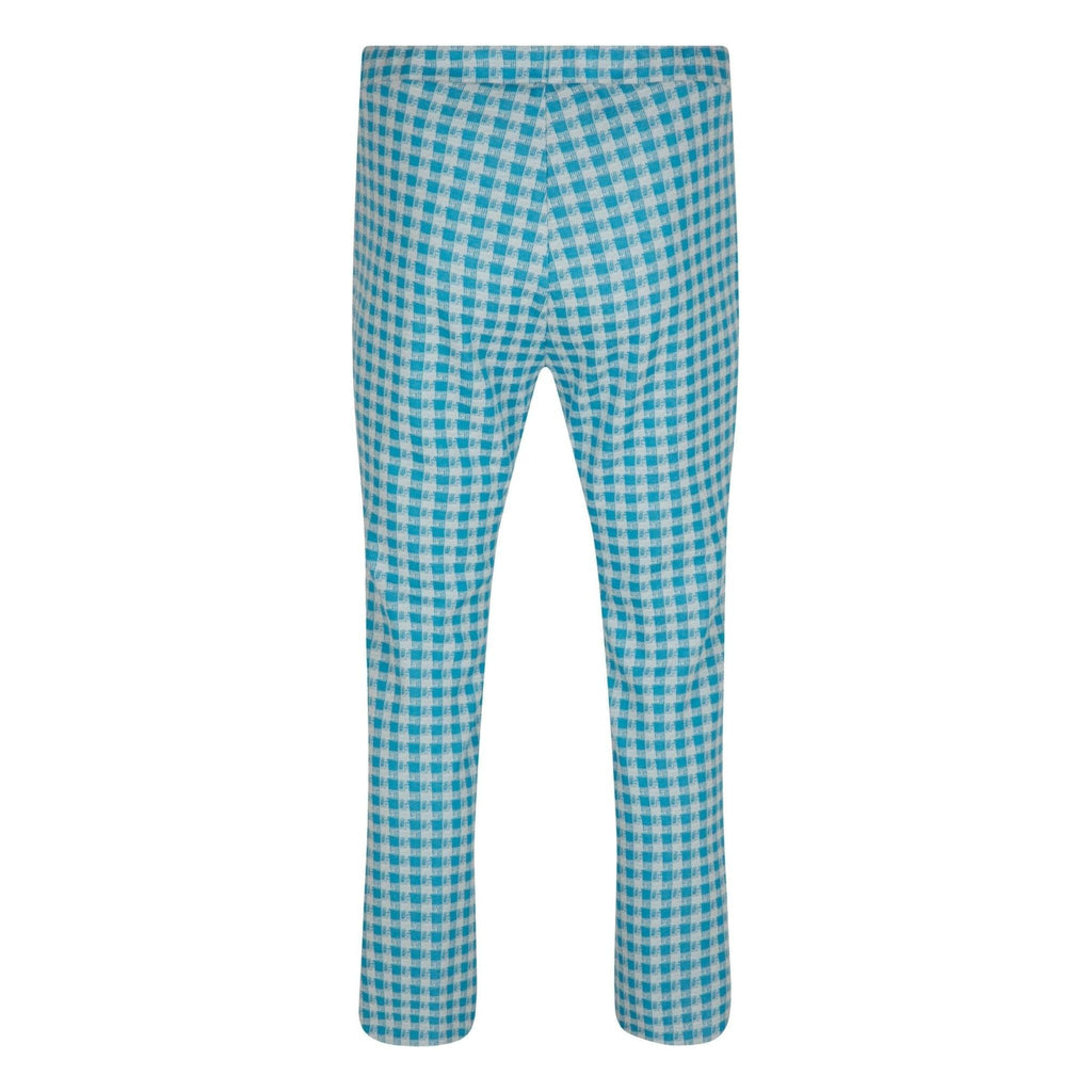 Trousers flare checked sky - Evolve Fashion