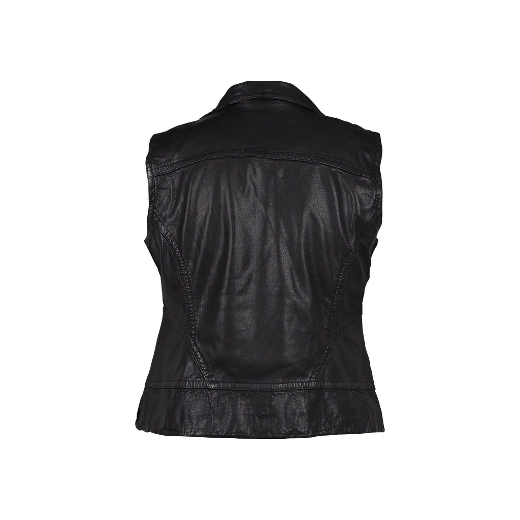 Vest leather JANIE black - Evolve Fashion